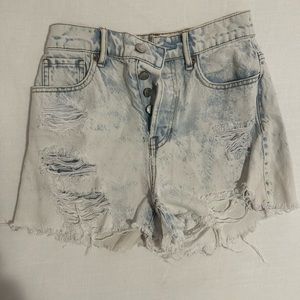 Light wash jean shorts